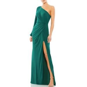 Mac Duggal One-Shoulder Green Gown